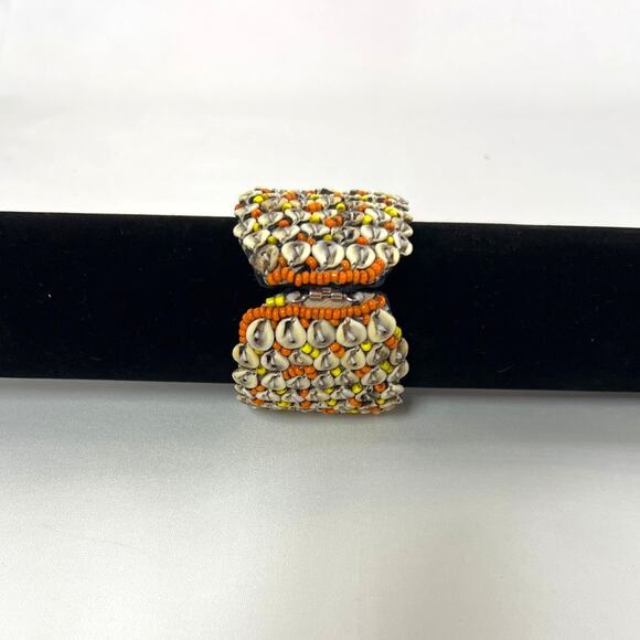 Stunning Multi-Earthy Color Tone Statement Bracelet - Unique Woven Design - Picture 2 of 6